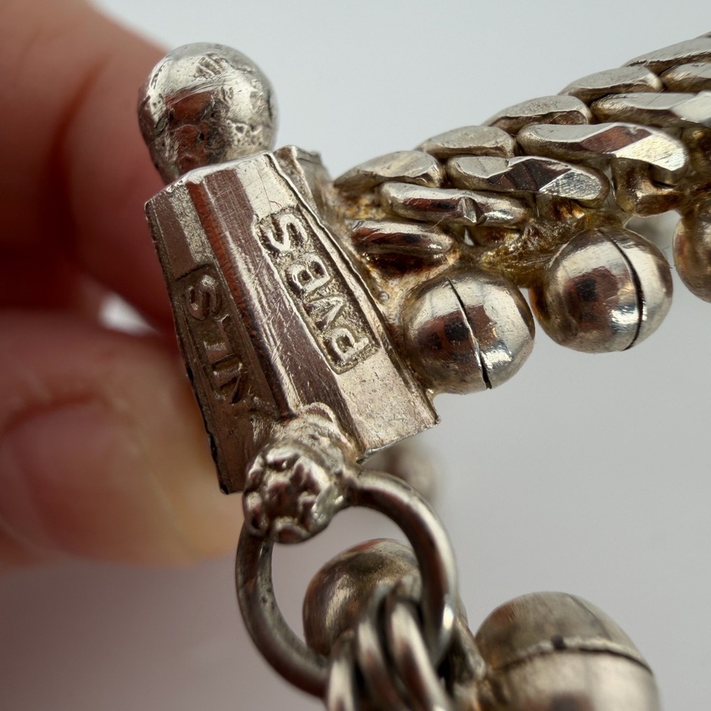Vintage Sterling Silver jingle  Anklet anklets 30g / Payal Rajasthan Style - Picture 7 of 15